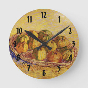 Horloge Ronde Nature morte, Corbeille de pommes de Vincent van G
