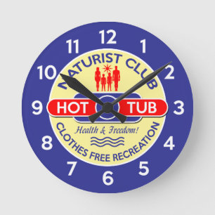 Horloge Ronde Naturist Club, Hot Tub Clock