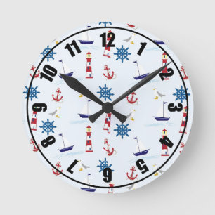 Horloge Ronde Nautical Themed