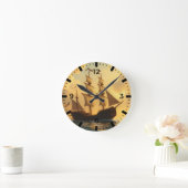 Horloge Ronde Navire Doré (Maison)
