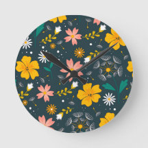 Navy Floral Garden Whimsical Spring Pattern