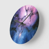 Horloge Ronde Nébuleuse violette et bleue (Angle)