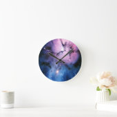 Horloge Ronde Nébuleuse violette et bleue (Maison)