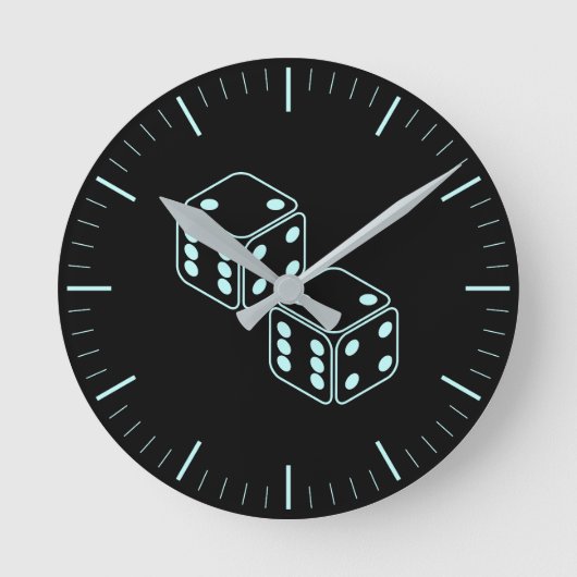 Horloge Ronde Neon Aqua Dice Pair (Recto)