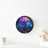 Horloge Ronde neon arbre de vie (Maison)