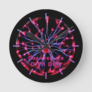 Horloge Ronde NEON DIVA DEN - Balle Plasma personnalisée