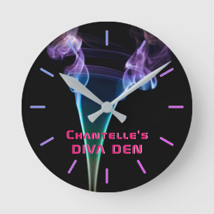 Horloge Ronde NEON DIVA DEN - Filles lumineuses Smokey Personnal