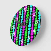 Horloge Ronde Neon Modern Rectangles (Angle)