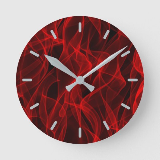 Horloge Ronde Neon Red Curvy Line Abstrait Motif (Recto)