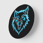 Horloge Ronde Neon Wolf (Angle)