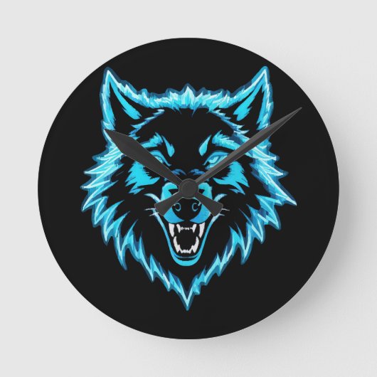 Horloge Ronde Neon Wolf (Recto)