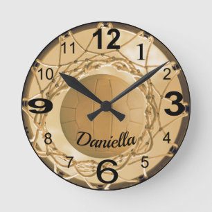 Horloge Ronde Net-ball personnalisé par nom fait sur commande