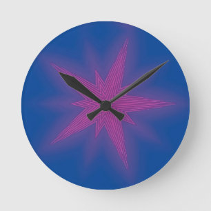 Horloge Ronde Neuf Étoiles - Ken Gage Art