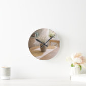 Horloge Ronde Neutral Farmhouse Wildflower Kitchen Wall Clock (Maison)