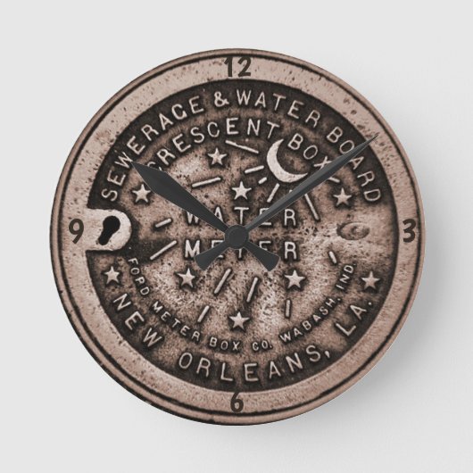Horloge Ronde New Orléans Water Mètre Clock, add text (Recto)