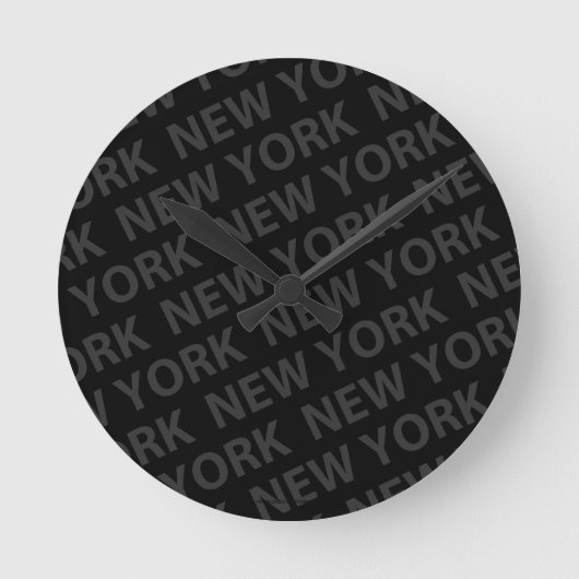 Horloge Ronde New York Motif gris foncé (Recto)