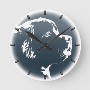 Horloge Ronde Newfoundland Pup Clock Dog Lover Wall Clock Decor