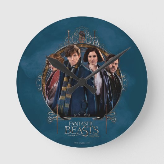 Horloge Ronde NEWT SCAMANDER™ et entreprise Art Nouveau Frame (Recto)