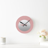 Horloge Ronde Nièce Rose Et Argent (Maison)