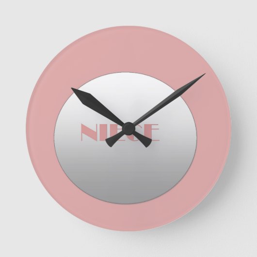 Horloge Ronde Nièce Rose Et Argent (Recto)