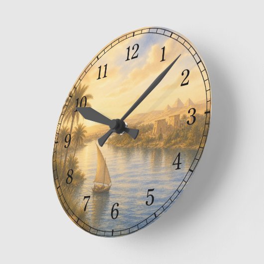 Horloge Ronde Nile River Wall Clock — Landscape Design (Angle)
