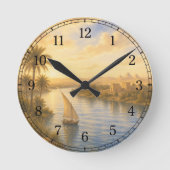 Horloge Ronde Nile River Wall Clock — Landscape Design (Recto)