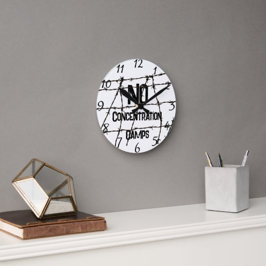 Horloge Ronde No Concentration Camps Clock (Bureau)