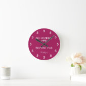 Horloge Ronde No Drinking Wine Before Five Funny Burgundy (Maison)