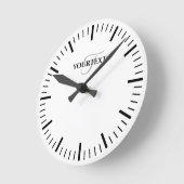 Horloge Ronde No number wall clock with custom name (Angle)