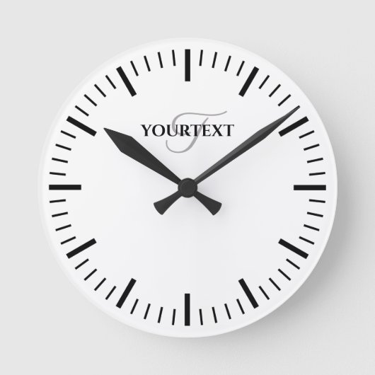 Horloge Ronde No number wall clock with custom name (Recto)