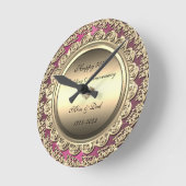 Horloge Ronde Noces de diamant violet or 50e anniversaire de mar (Angle)
