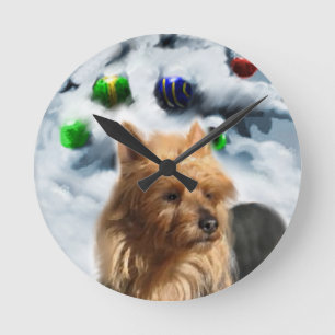 Horloge Ronde Noël australien Terrier