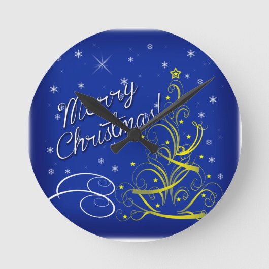 Horloge Ronde Noël bleu (Recto)