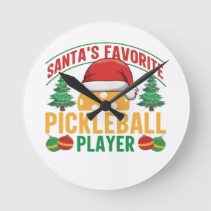 Horloge Ronde Noël de Pickball