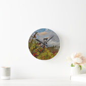 Horloge Ronde Noël élégant de houx, (Maison)