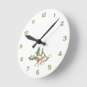 Horloge Ronde Noël festif Simplement Botanique Design (Angle)
