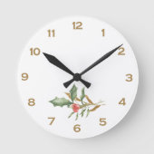 Horloge Ronde Noël festif Simplement Botanique Design (Recto)