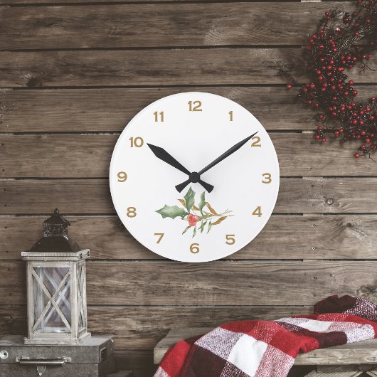 Horloge Ronde Noël festif Simplement Botanique Design