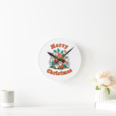 Horloge Ronde Noël Gnome Rétro (Maison)