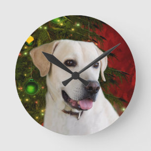 Horloge Ronde Noël jaune de laboratoire