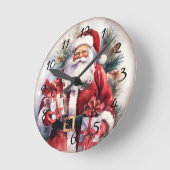 Horloge Ronde Noël père Noël (Angle)