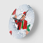 Horloge Ronde noël père Noël donald trump (Angle)
