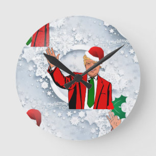 Horloge Ronde noël père Noël donald trump