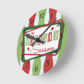 Horloge Ronde Noël rétro (Angle)