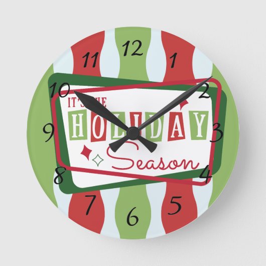 Horloge Ronde Noël rétro (Recto)
