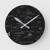 Horloge Ronde Noir Blanc Chalckboard équations mathématiques aca (Recto)