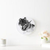 Horloge Ronde Noir Blanc Inspiration Wolf Eyes (Maison)