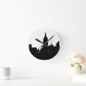Horloge Ronde Noir blanc New York Silhouette (Maison)