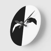 Horloge Ronde Noir et Blanc Mains Moderne Art (Angle)