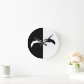 Horloge Ronde Noir et Blanc Mains Moderne Art (Maison)